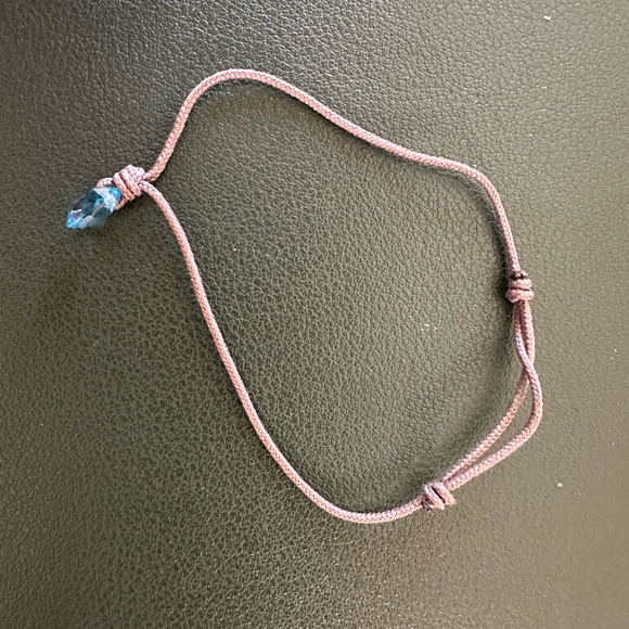 Poiray Paris Blue Topaz Cord Bracelet – Adjustable Silk Bracelet with Gemstone - Picture 2 of 3